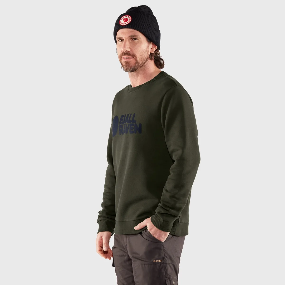 Fjällräven Men's Fjällräven Logo Sweater Mustard Yellow