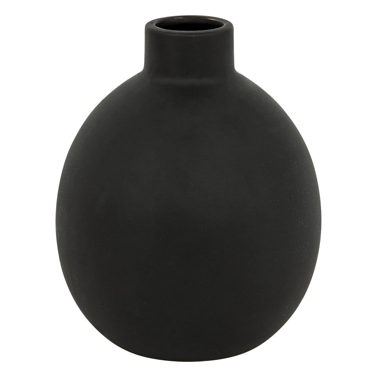VASE RILY CERAMIQUE NOIR H.18CM