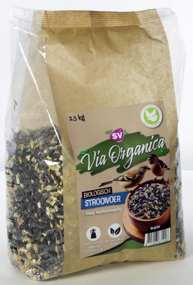 Via Organica - Biologisch Strooivoer - Onkruidvrij- Tuinvogelvoer - 2.5 Kilogram