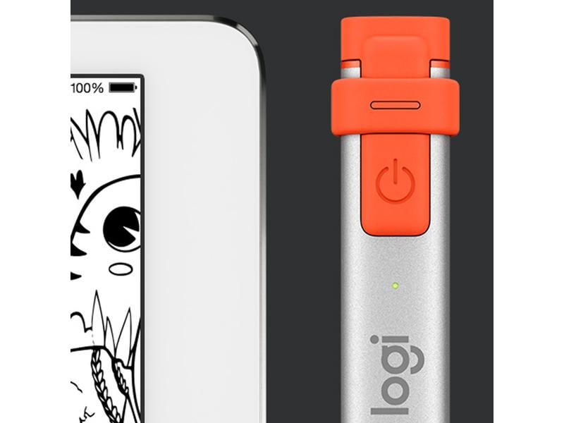 Logitech Eingabestift Crayon Grau/Orange Kinderfreundlicher Kreativ-Eingabestift für das Apple iPad