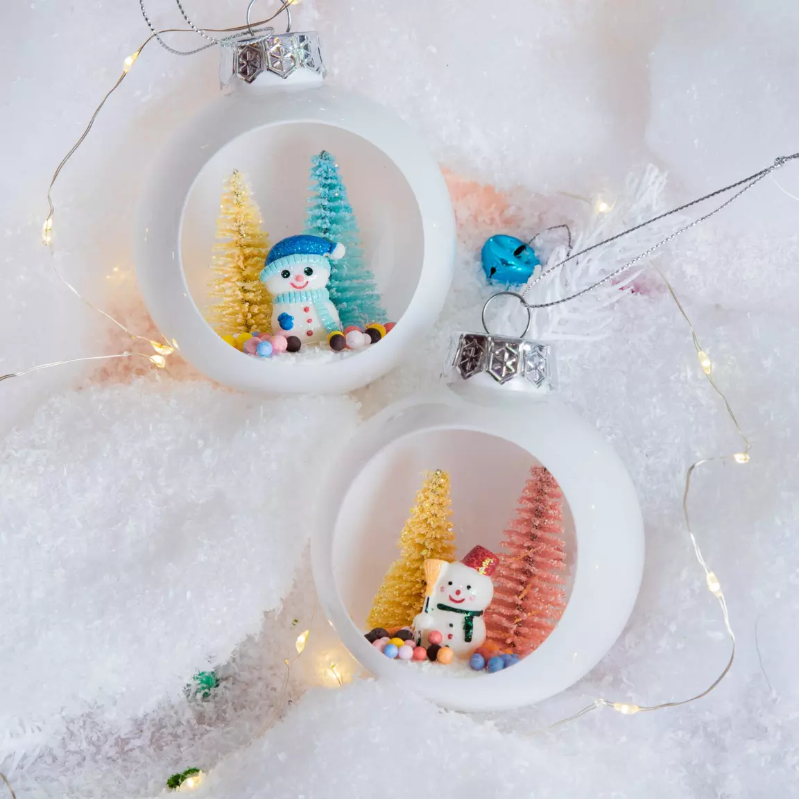 Lot de 12 boules de Noël (D80 mm) Bouli Blanc