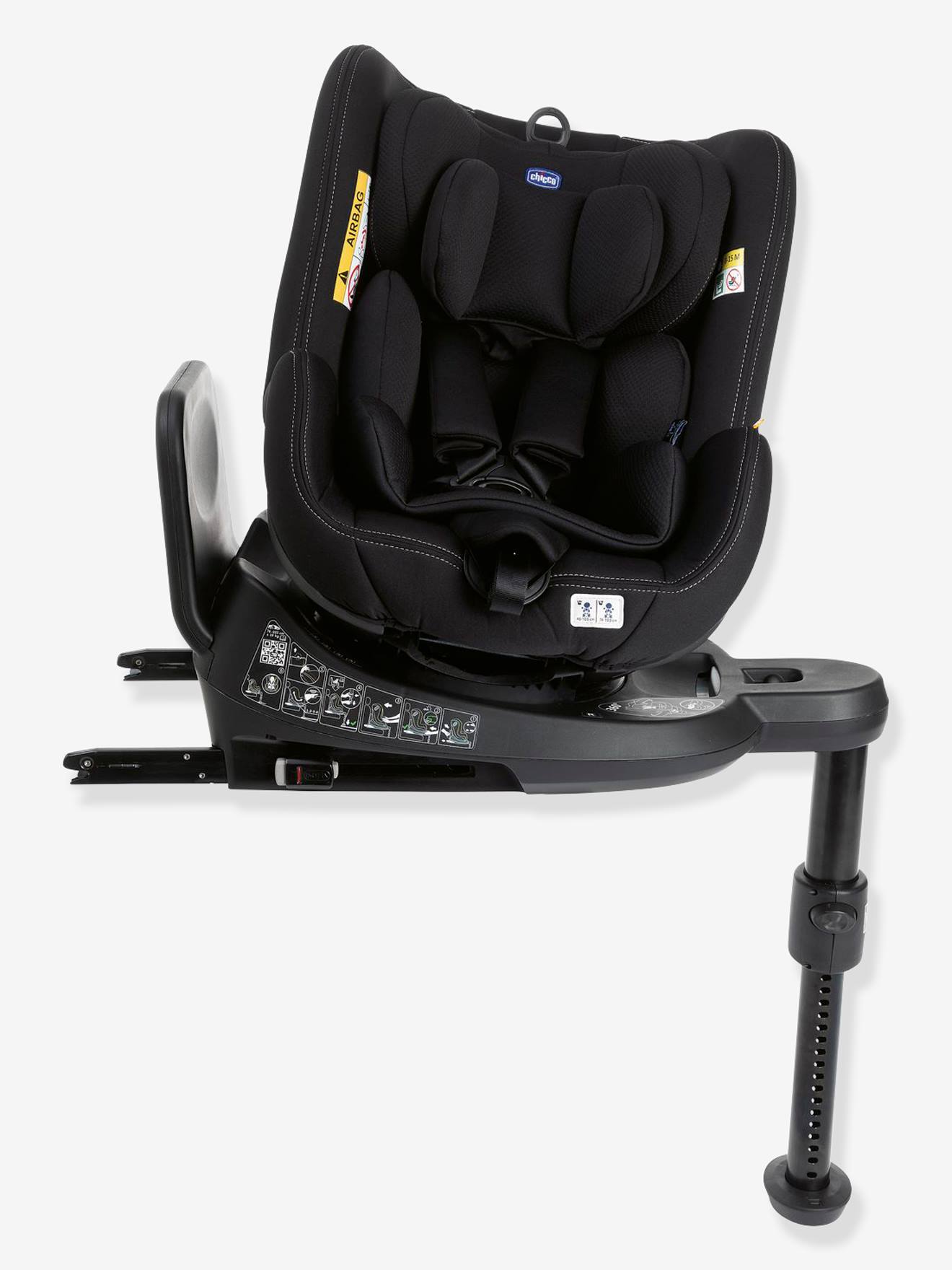 Cadeira auto giratória CHICCO Seat2Fit i-Size, 45 a 105 cm, equivalente ao grupo 0+/1, cinza