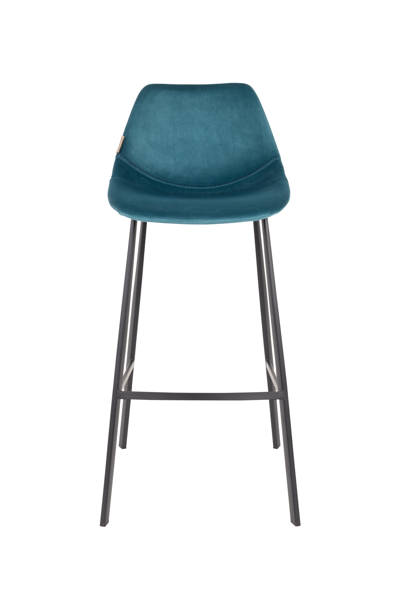 Barkruk Franky velvet (zithoogte 80 cm) blauw - set van 2