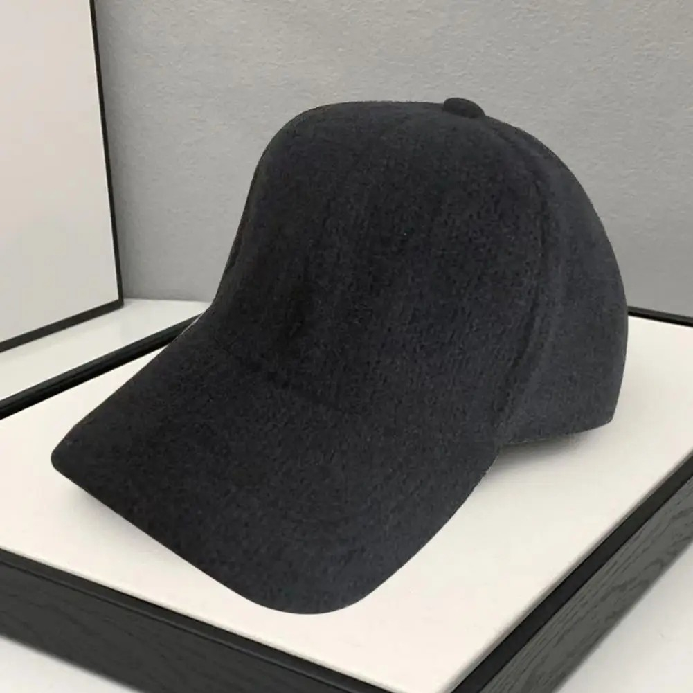 Unisex Baseball Cap Verstellbare Winter Mütze Accessoire (One Size) - Schwarz