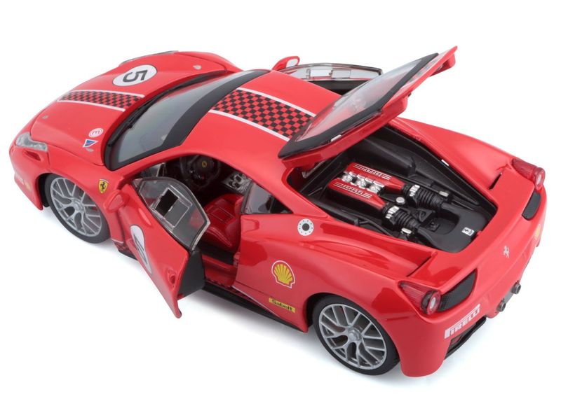 BBurago Ferrari Racing 458 Challenge Rot 1:24 Sammlermodell im Massstab 1:24