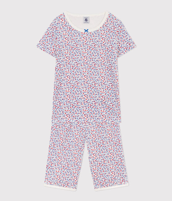 Pyjacourt fleurs en coton petite fille
