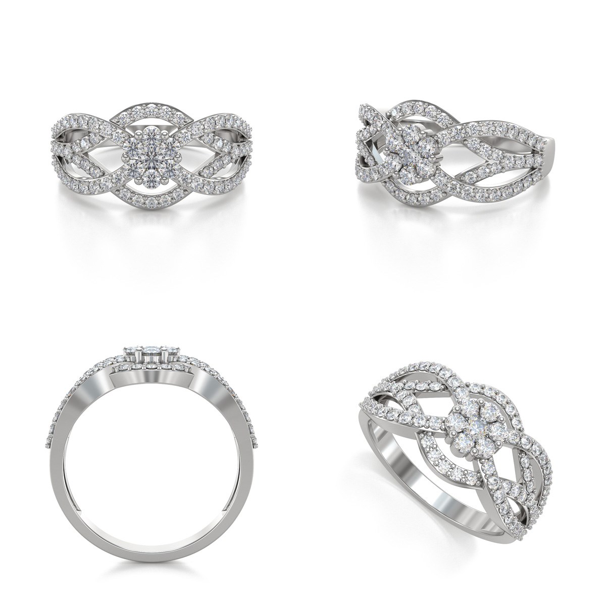 Bague ADEN Or Blanc Diamants 2.93grs