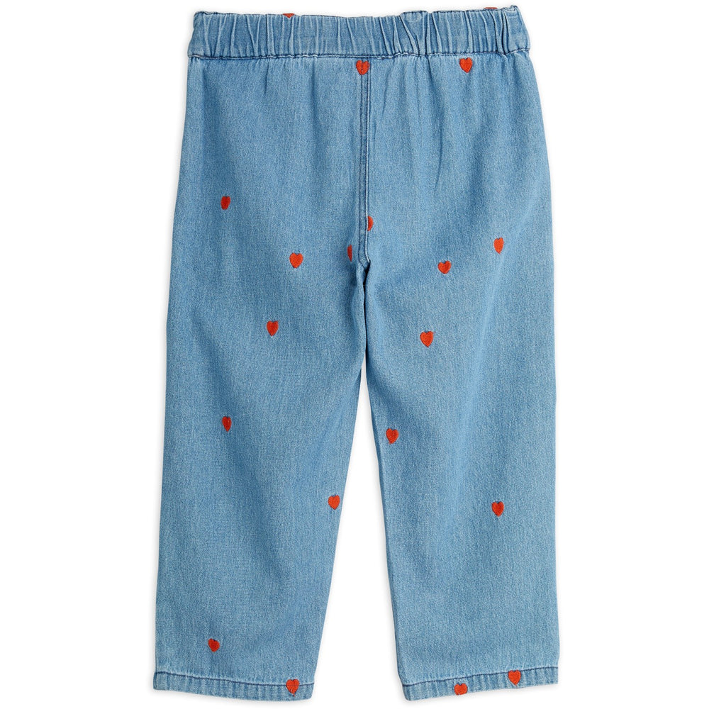 Køb Mini Rodini Blue Mini Hearts Aoe Woven Trousers