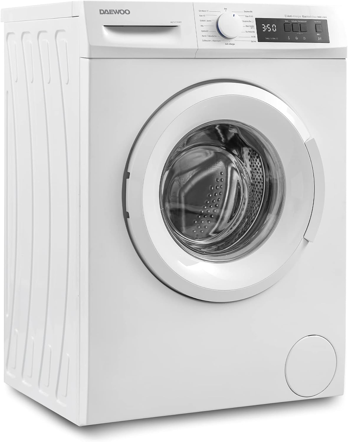 Daewoo WM714T1WA0DE Waschmaschine Frontlader, 7 kg, 1400 U/min/Advanced Inverter Motor, 15 Programme inkl. 15 min Kurzprogramm, AquaStop, Weiß