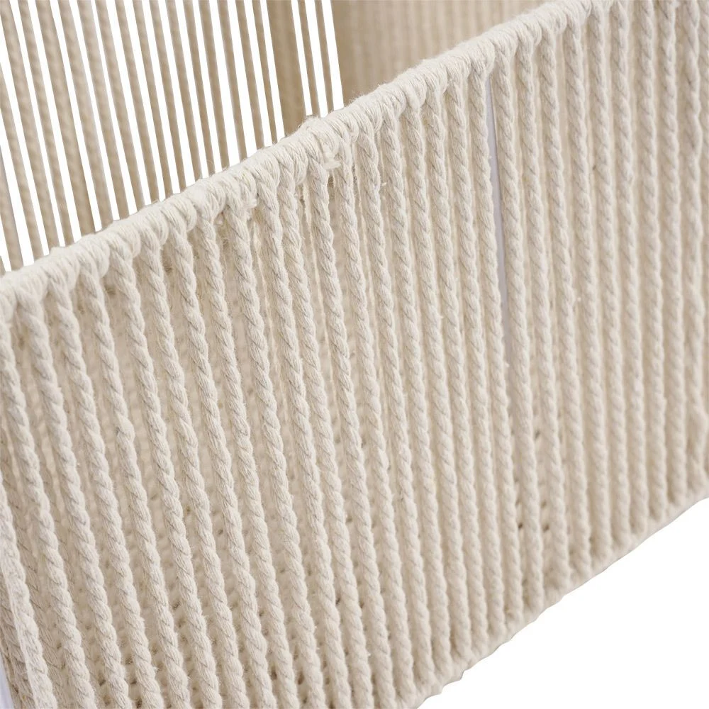 Panière ajouré acier et conton beige - 40x30xH20cm Taille L