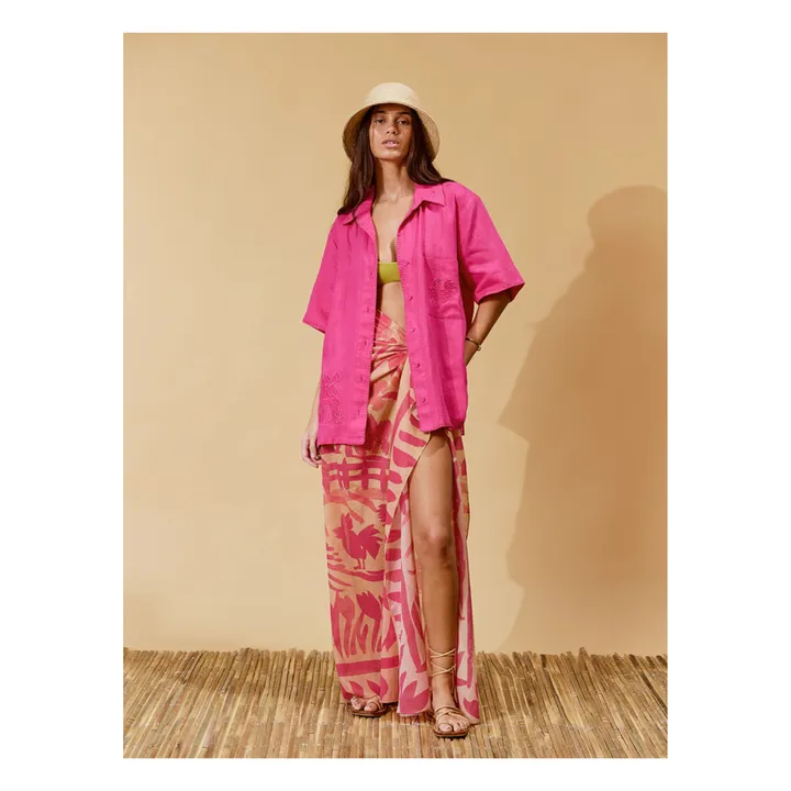 Soleil Soleil Chemise Darcy Broderies Lin | Rose fuschia