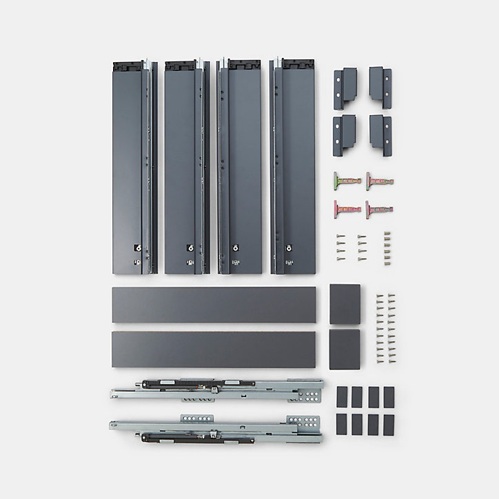 Tiroir de meuble de cuisine sous évier GoodHome Soto Anthracite l. 100 cm