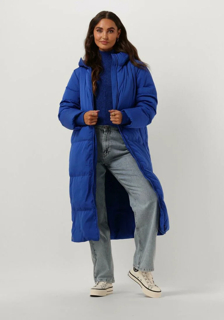 Y.A.S. blauwe y.a.s. gewatteerde jas yasirima ls long down coat s. noos