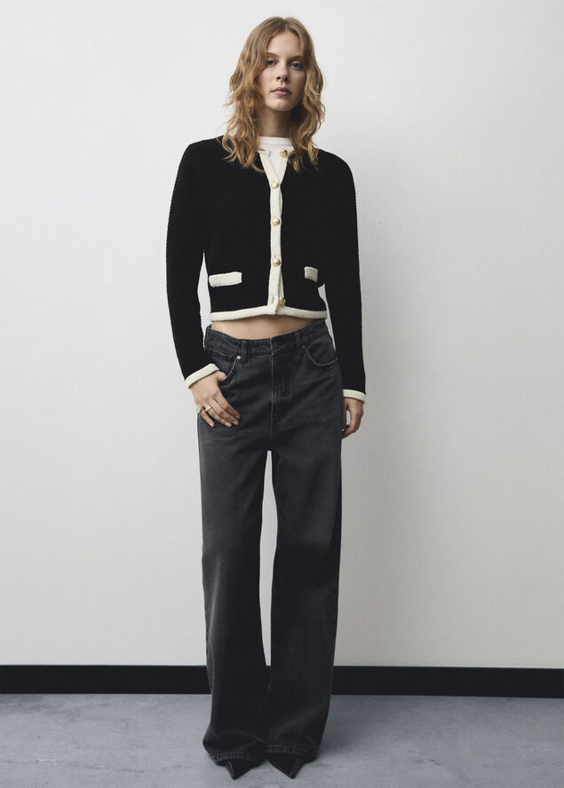 MANGO Knitted jacket. -- POSHY Black