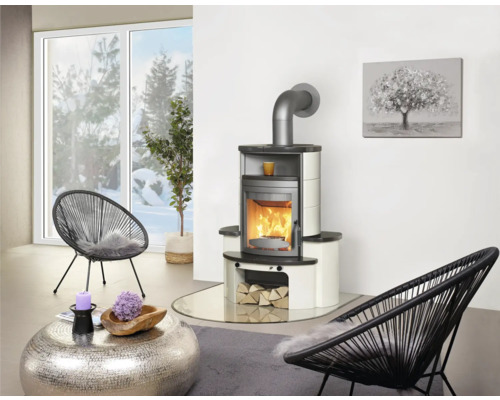 Hark Avenso GT ECOplus keramische haardset, zwart-wit, 8 kW
