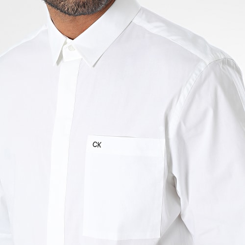 Chemise Manches Courtes Poplin Stretch Modern 1591 Blanc