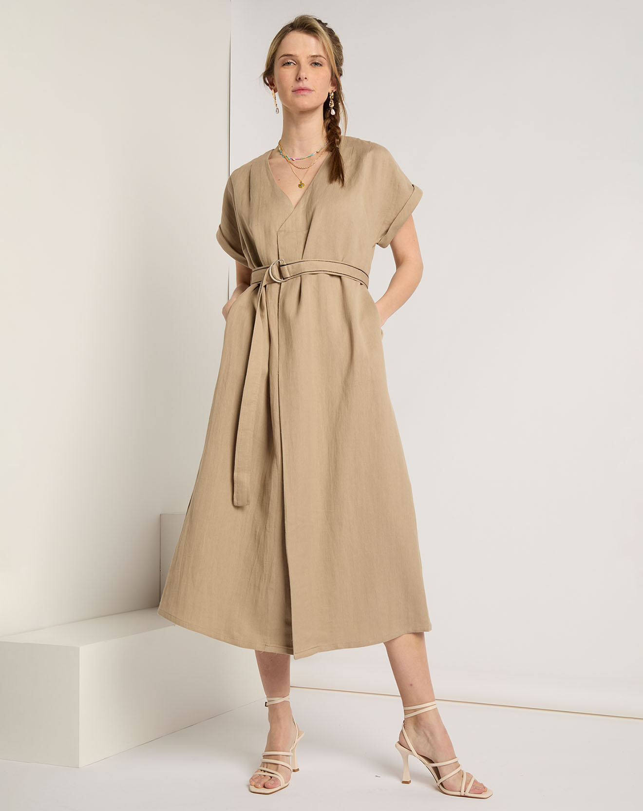 See u Soon Robe en Lin & Coton Roxane beige