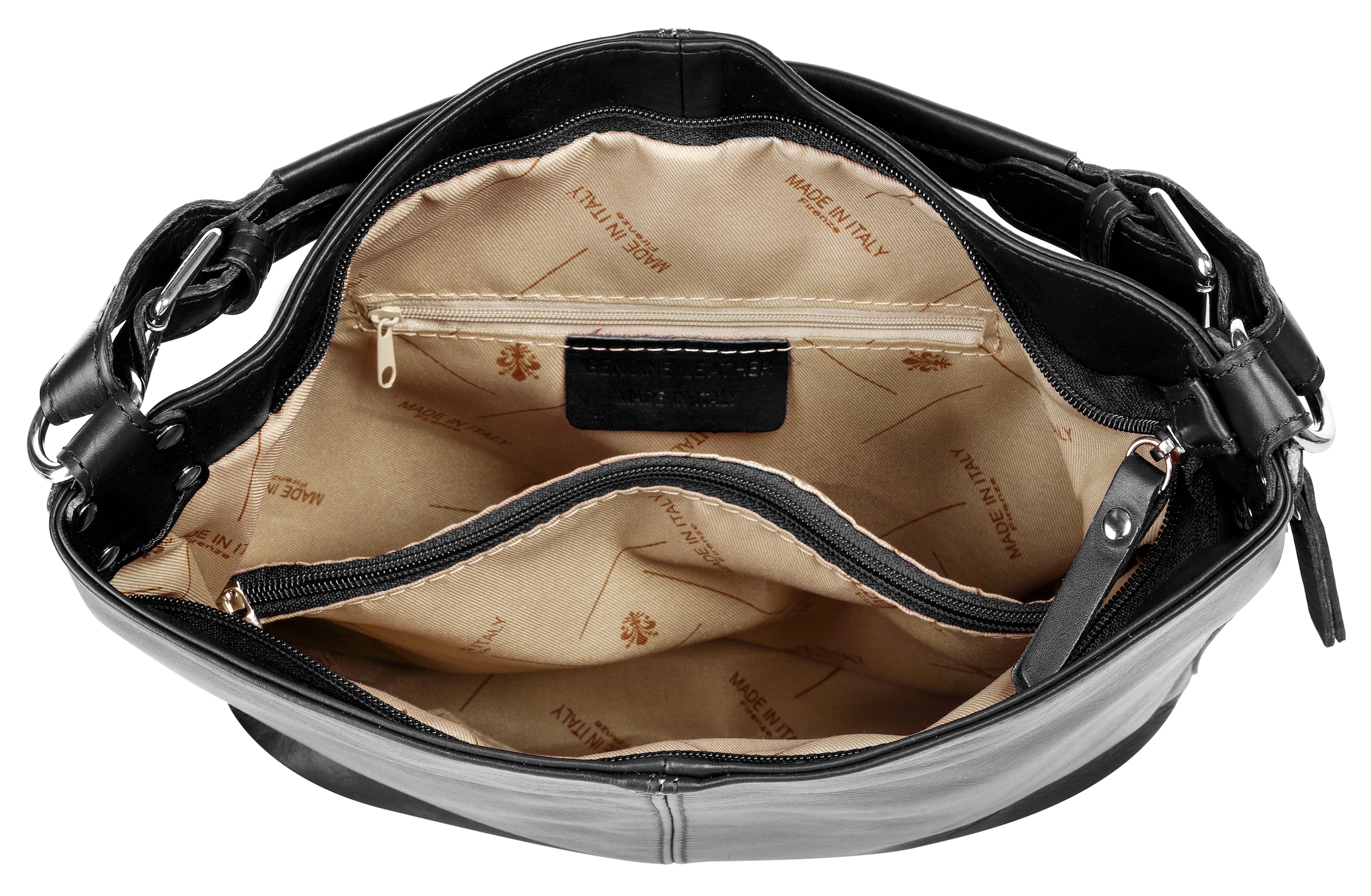Samantha Look Henkeltasche echt Leder, Made in Italy