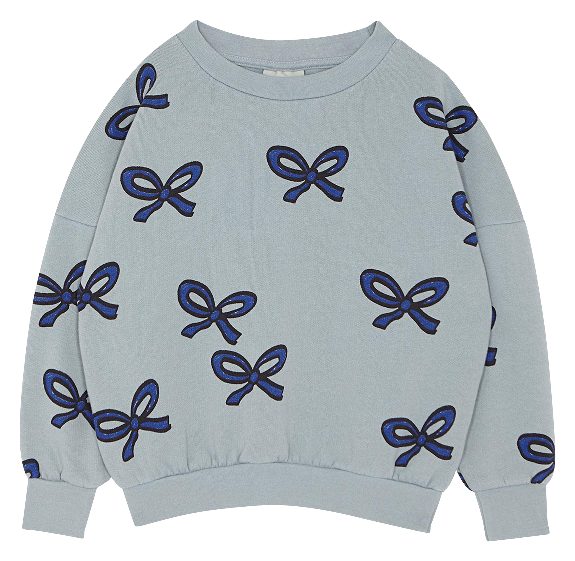 Pull col rond imprimé en coton| Bleu