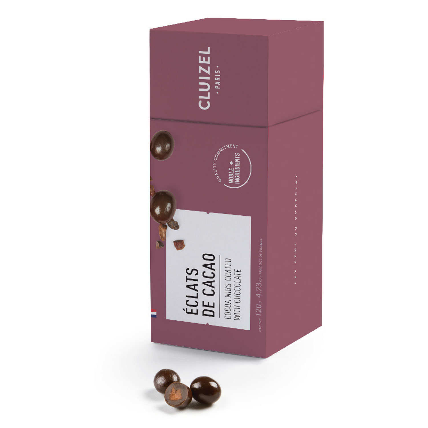 Eclats de cacao enrobés de chocolat noir