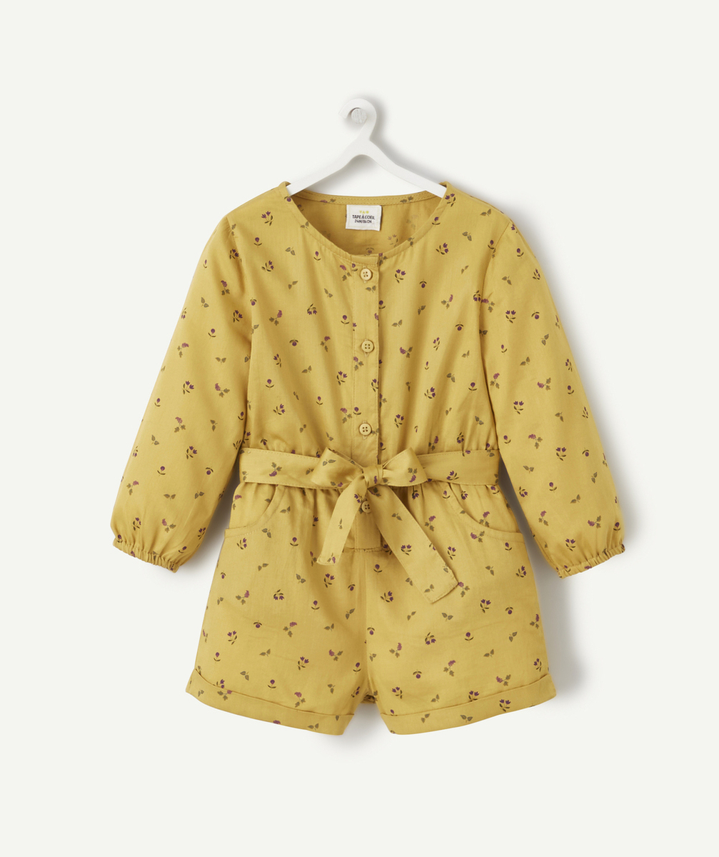 COMBISHORT BÉBÉ FILLE JAUNE AVEC IMPRIMÉ FLEURI