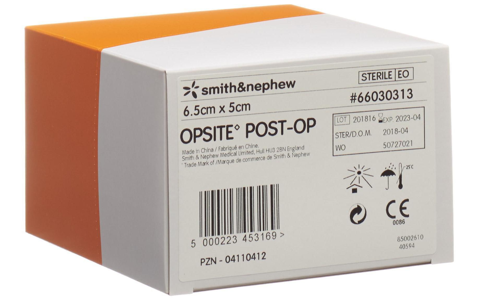 Wundpflaster Opsite Post-OP 6.5 x 5 cm, 6 x 5 PflasterSteriler Folienverband mit absorbierendem Wundpad