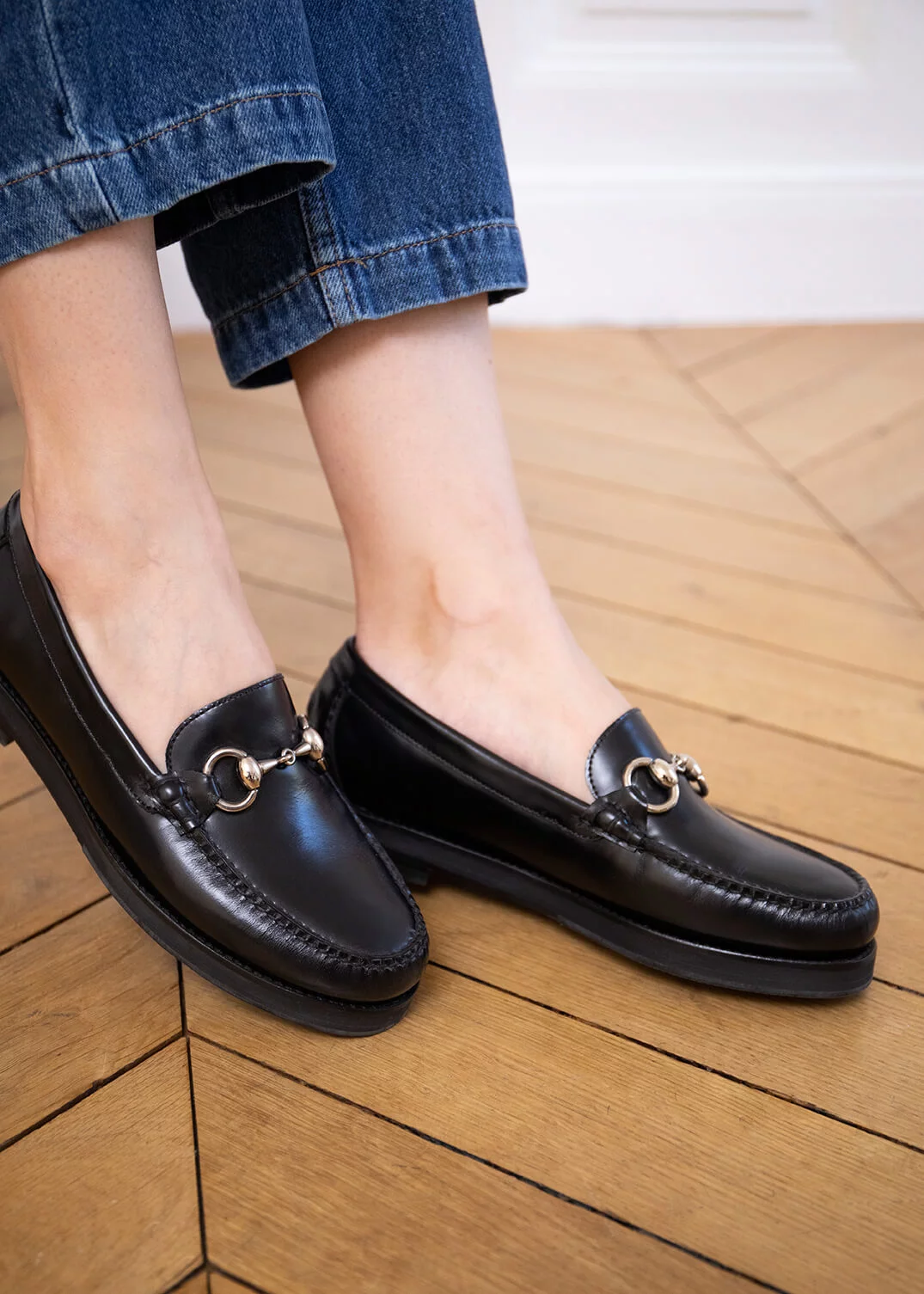 MOCASSIN MORSETI SPAZZO MOC CUIR NOIR