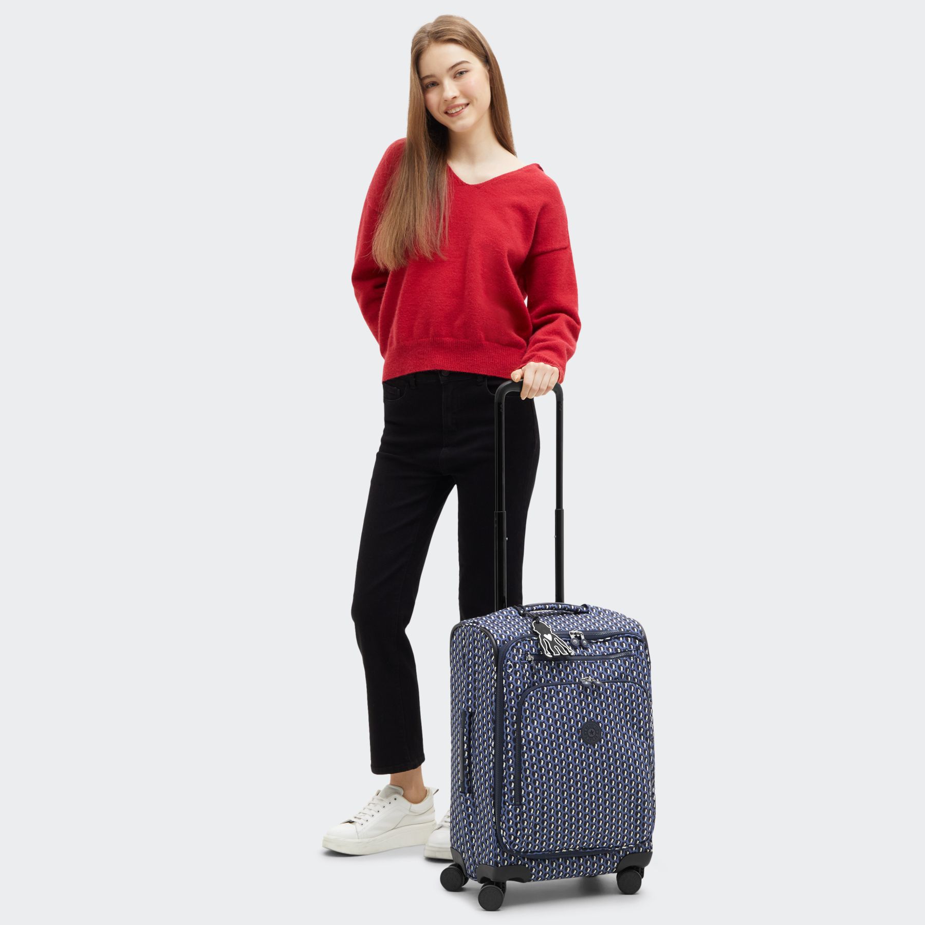 NEW YOURI SPIN S Petite Valise à Roulettes avec Poignée Télescopique - 3D K Blue