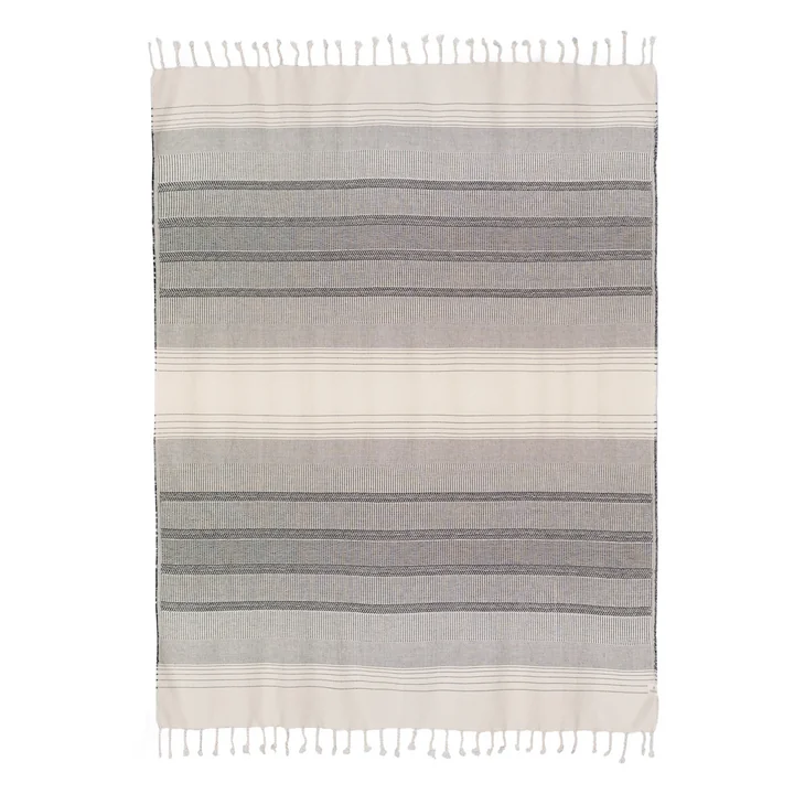 HANA - Stitches Decke, 130 x 170 cm, natur / grau
