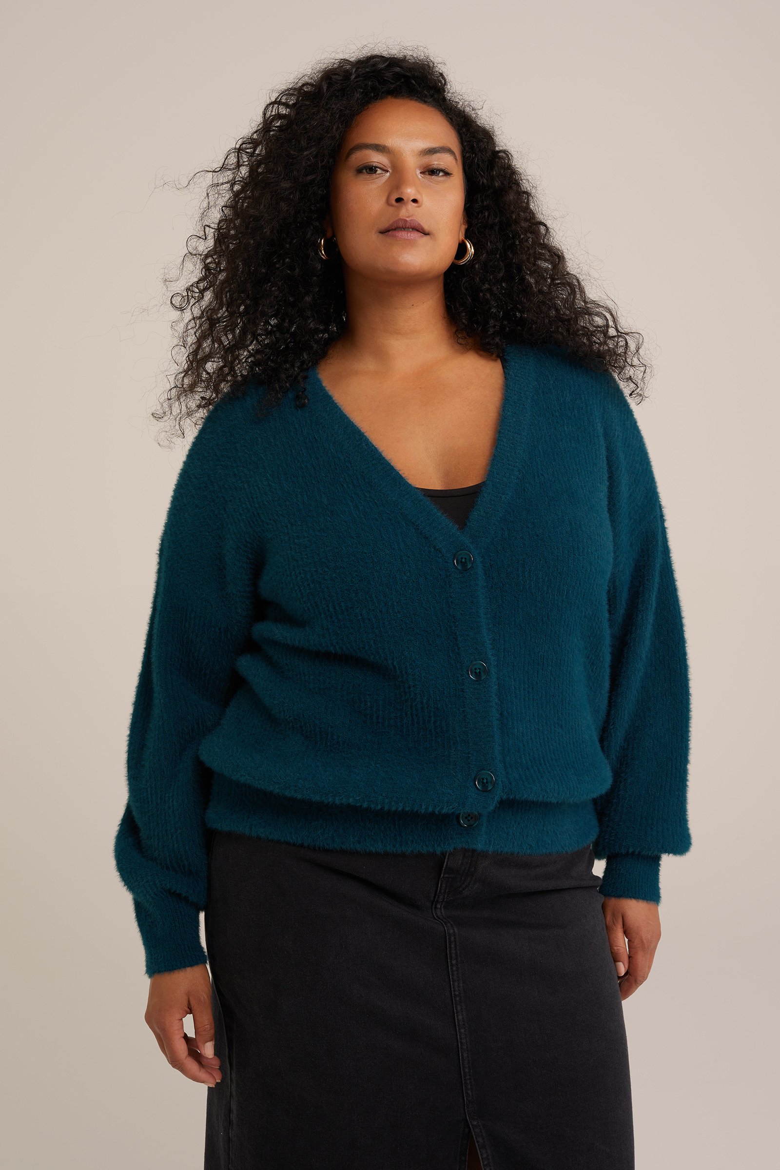 gebreid vest - Curve WE Fashion Groenblauw
