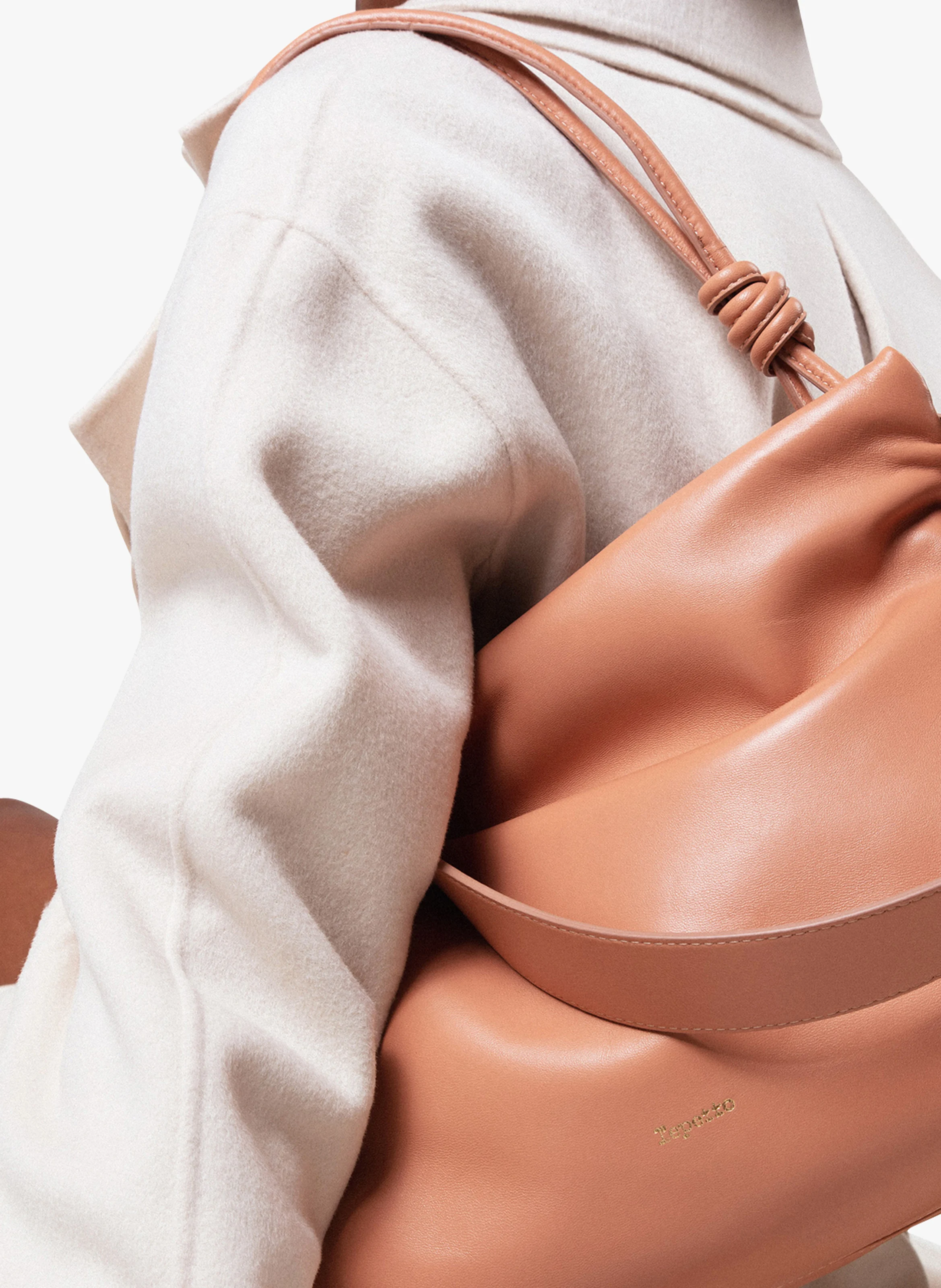 PLUME - Sac porté épaule en cuir | Beige