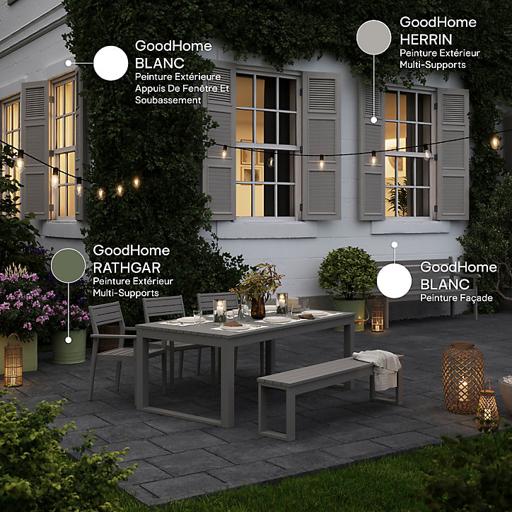 Peinture façade autonettoyante Premium GoodHome blanc 10L