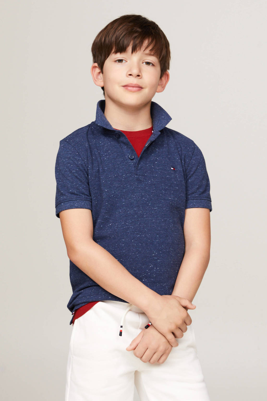 Tommy Hilfiger gemêleerde polo donkerblauw