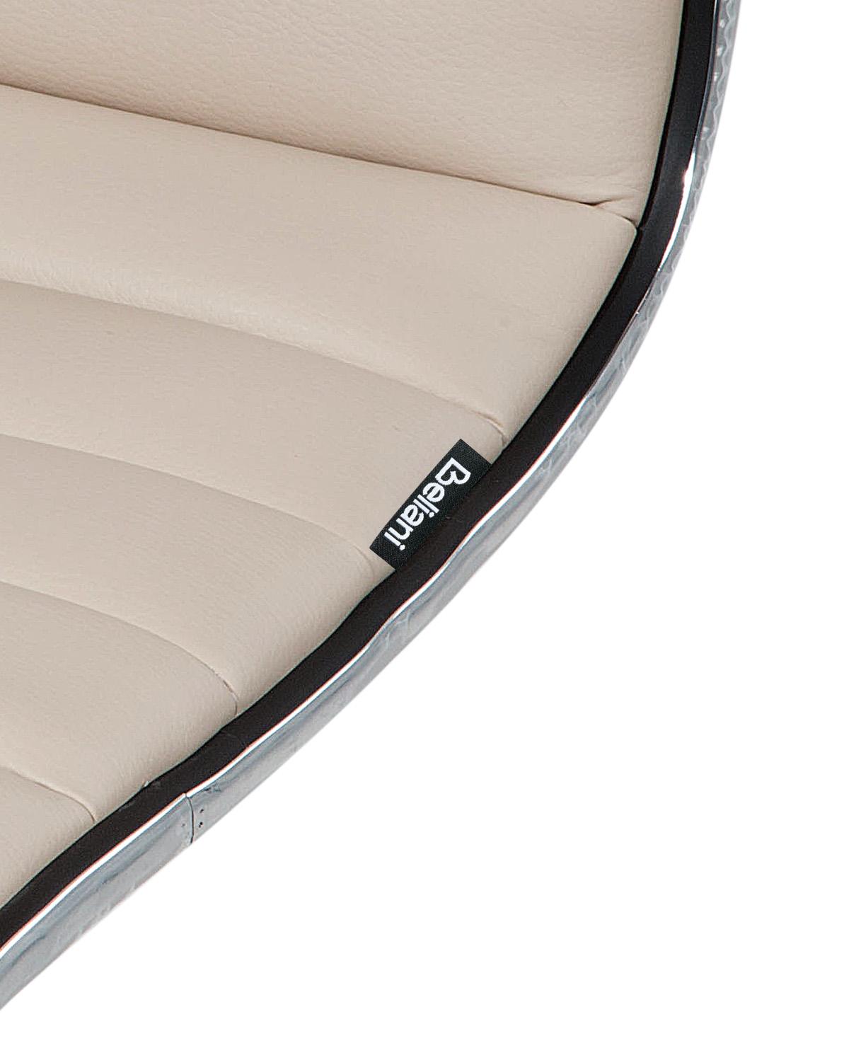 Set van 2 barstoelen LUCERNE Kunstleer draaibaar Lichtbeige