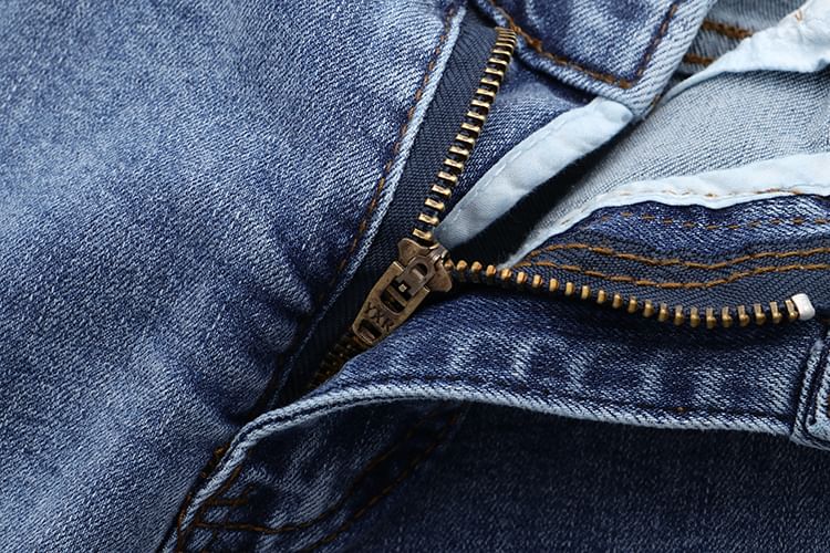 uliaque - Plus Size Elastische Taille Oprolbare Zoom Gewassen Denim Shorts