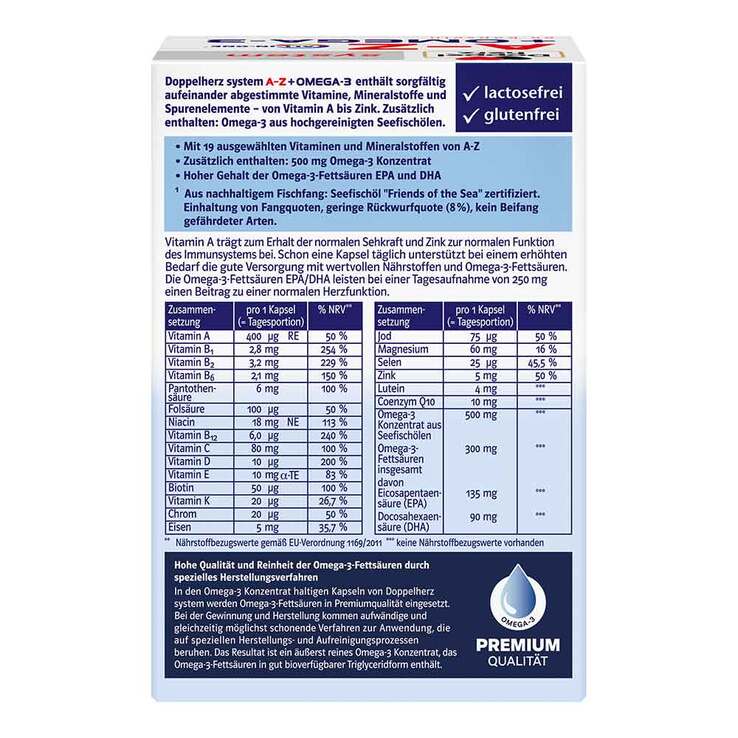 Doppelherz A-Z + Omega-3 all-in-one system Kapseln, 60 St