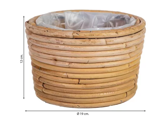 Panier rond en bambou 19x19x12h cm