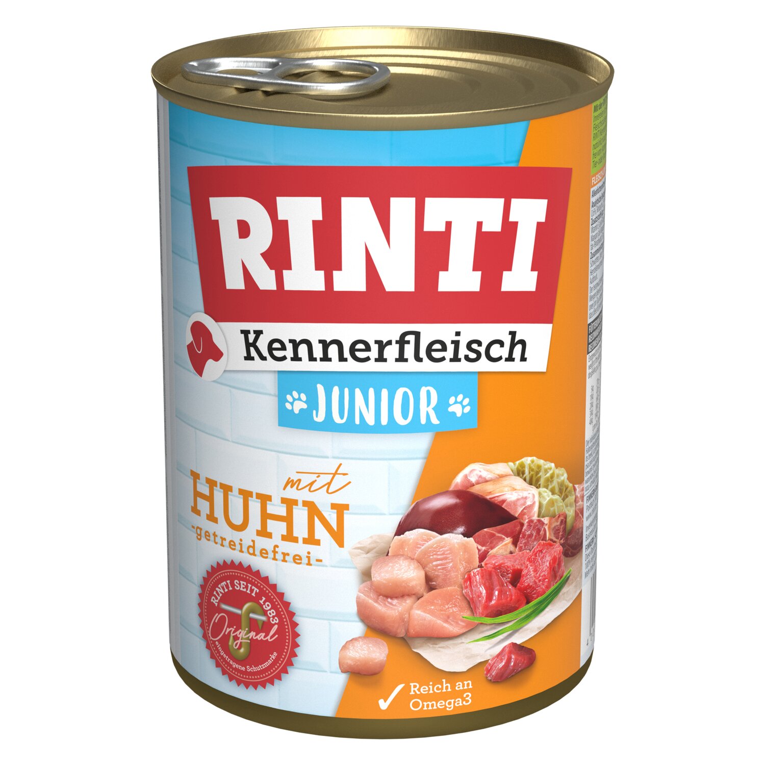 RINTI Nassfutter Kennerfleisch Junior  - 400g - Huhn