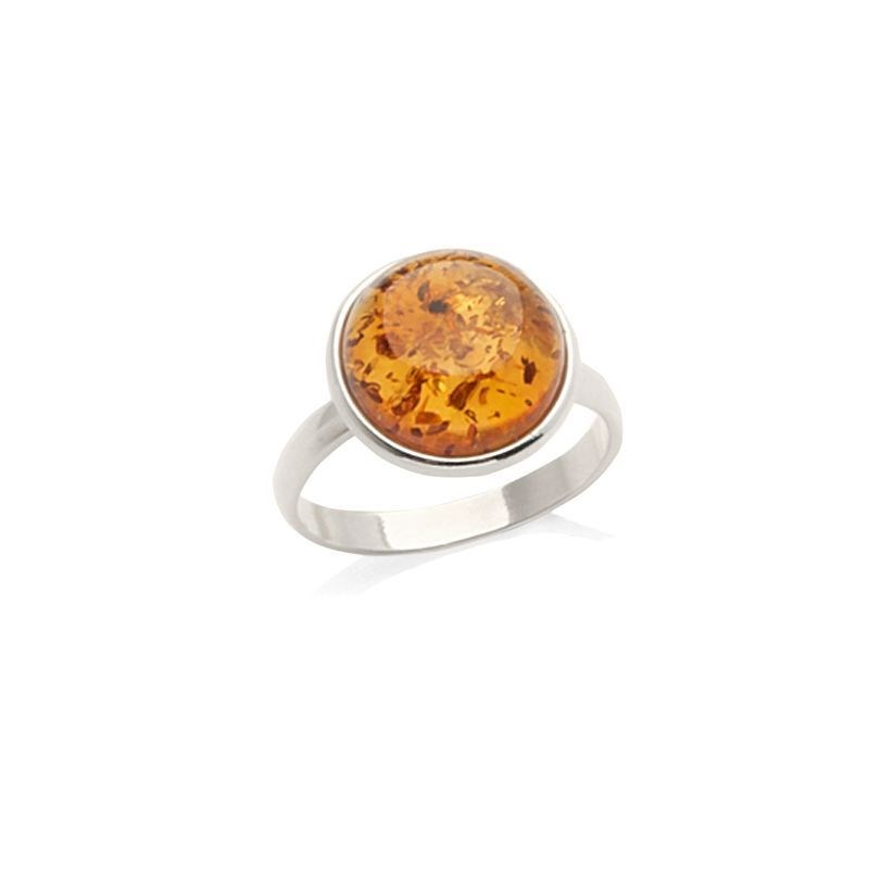 Bague argent 925 Ambre veritable de la mer Baltique