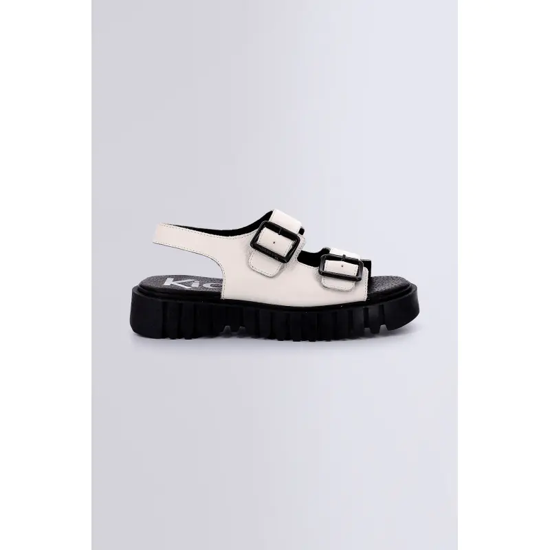 KICK FALK BLANC SANDALES Cuir Femme