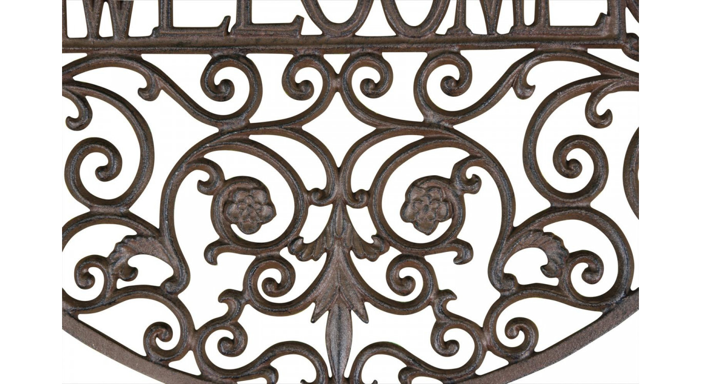 Paillasson demi lune fonte marron 61.5cm
