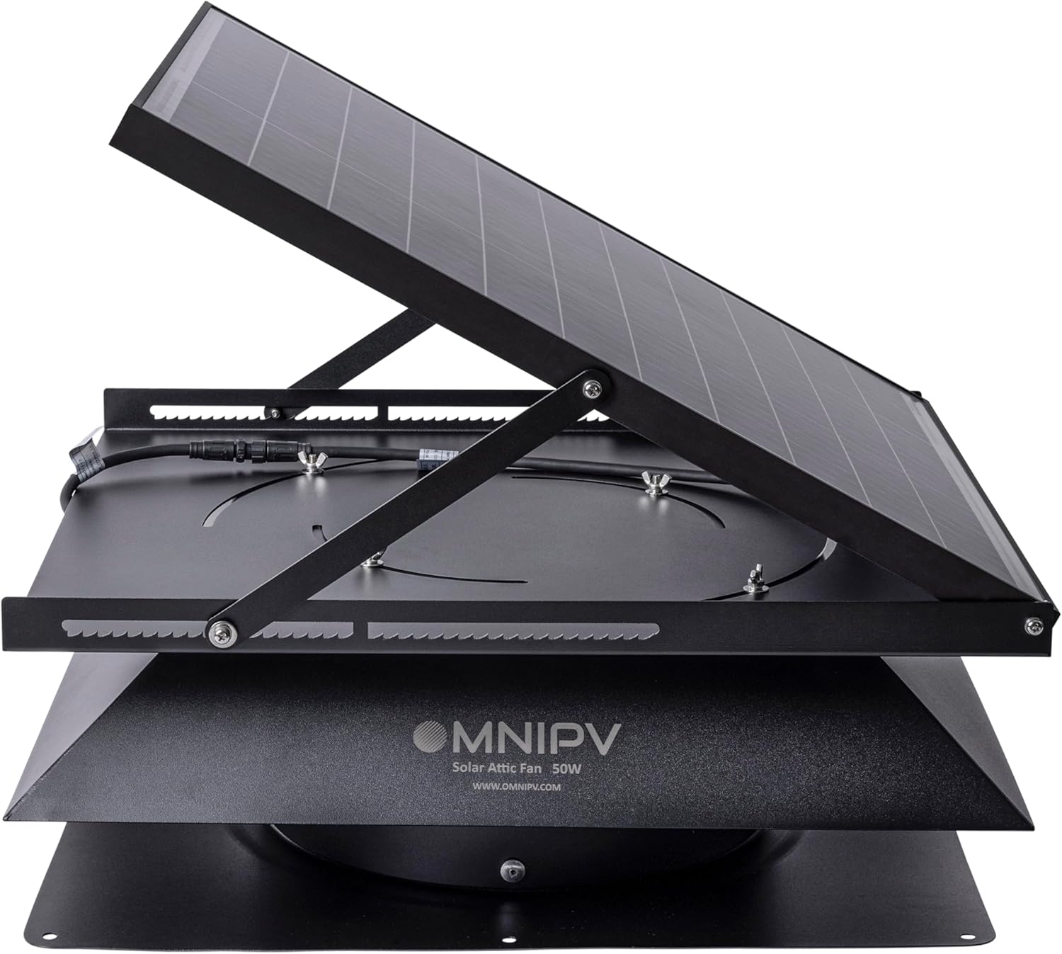 Smart Hybrid Solar Attic Abluftventilator Pro - USA Engineered with German Tech, 2850 CFM 50W Solar Panel, 4.4-40.0 °C Thermostat, Kühlen & Entfeuchten bis zu 4000ft² Wetterfeste Dachlüftung