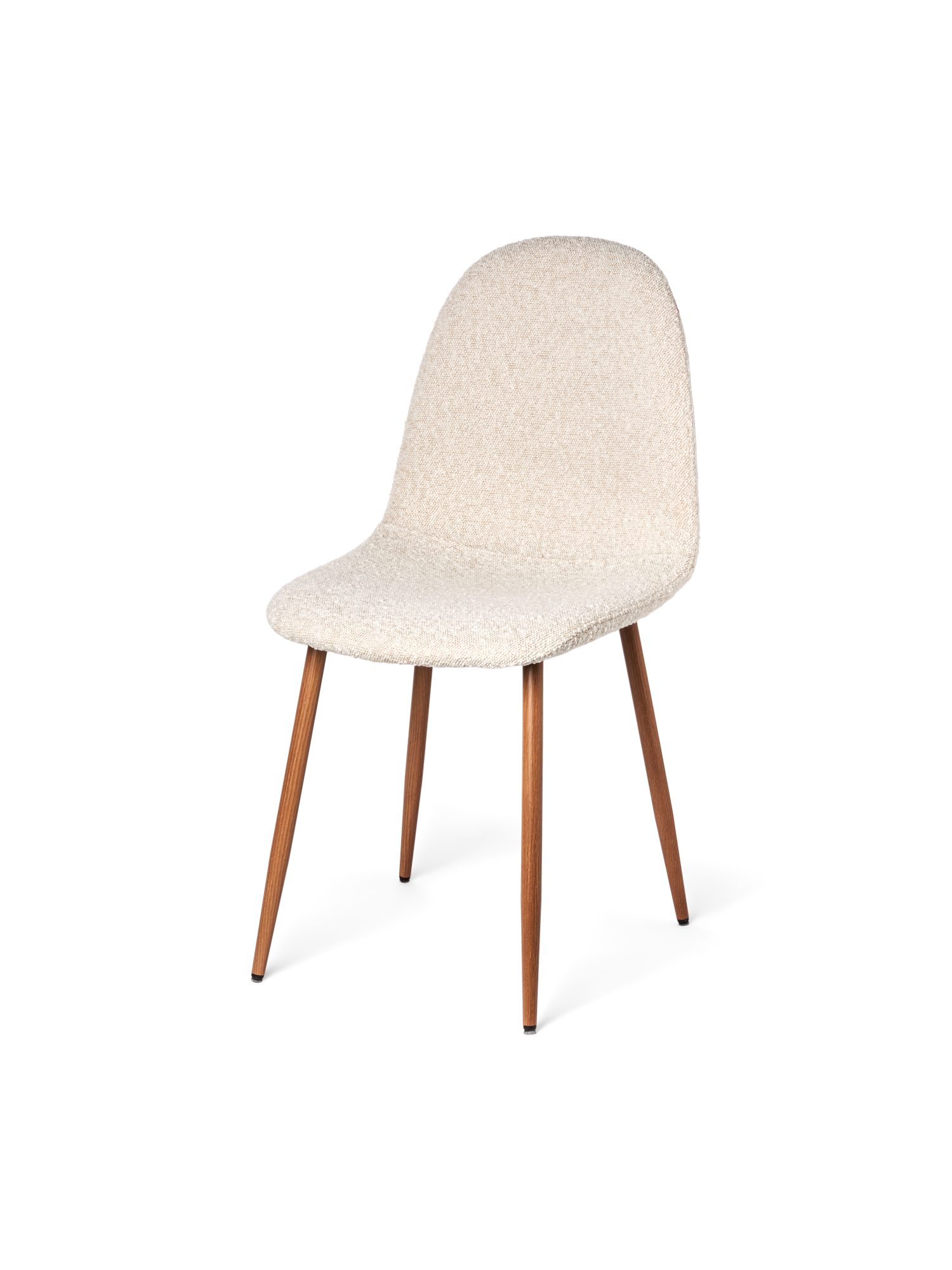 Stol i boucléstof | Polyester/stål/polyurethan. 40,5 x 44,5 x 89/48,5 cm. | Off White