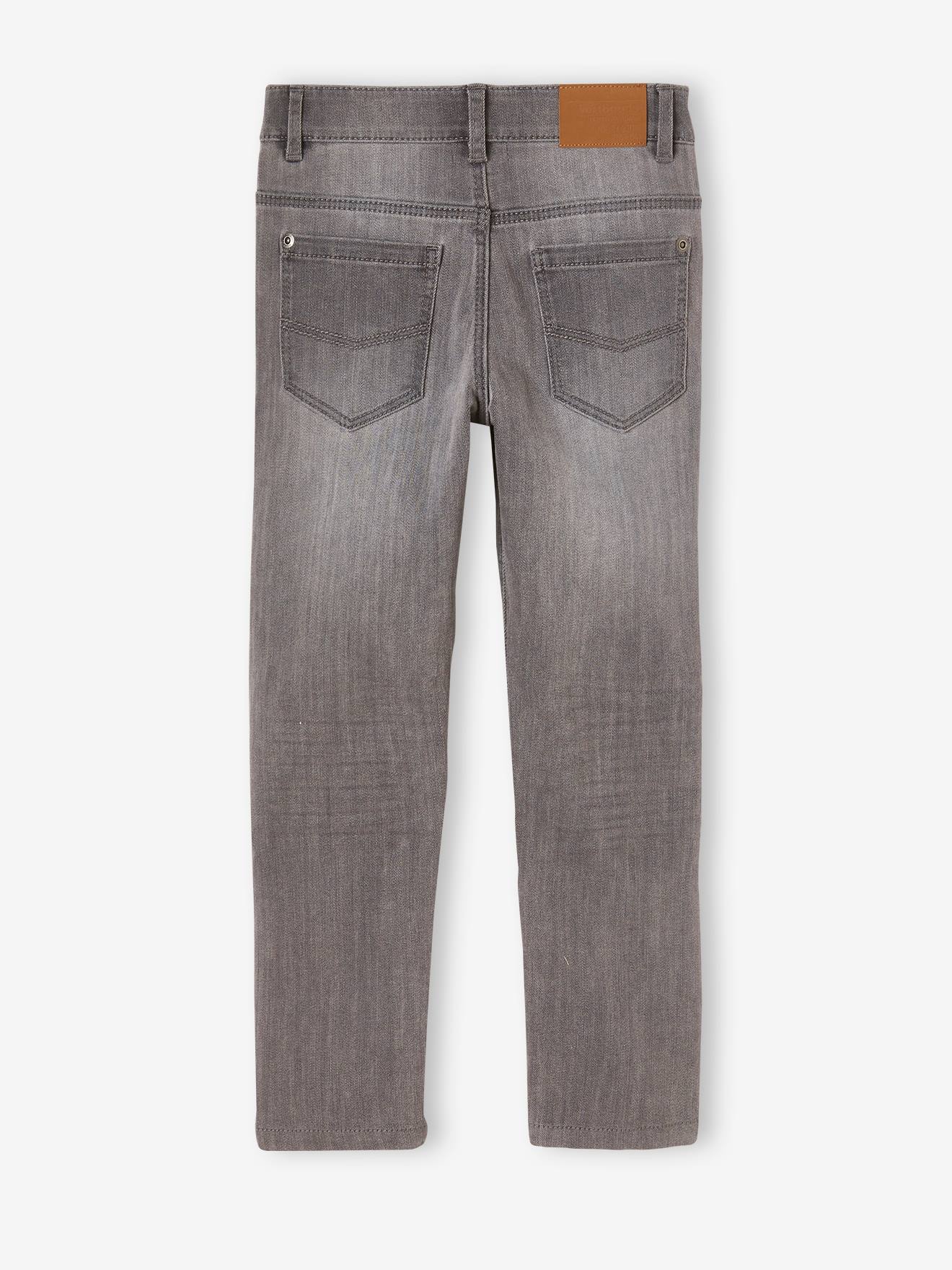 Calça jeans slim indestrutível para meninos, azul escuro liso