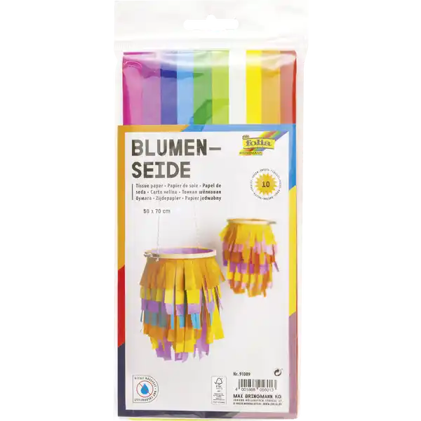 Blumenseide 20gm² 50x70cm 10 Bogen farbig sortiert