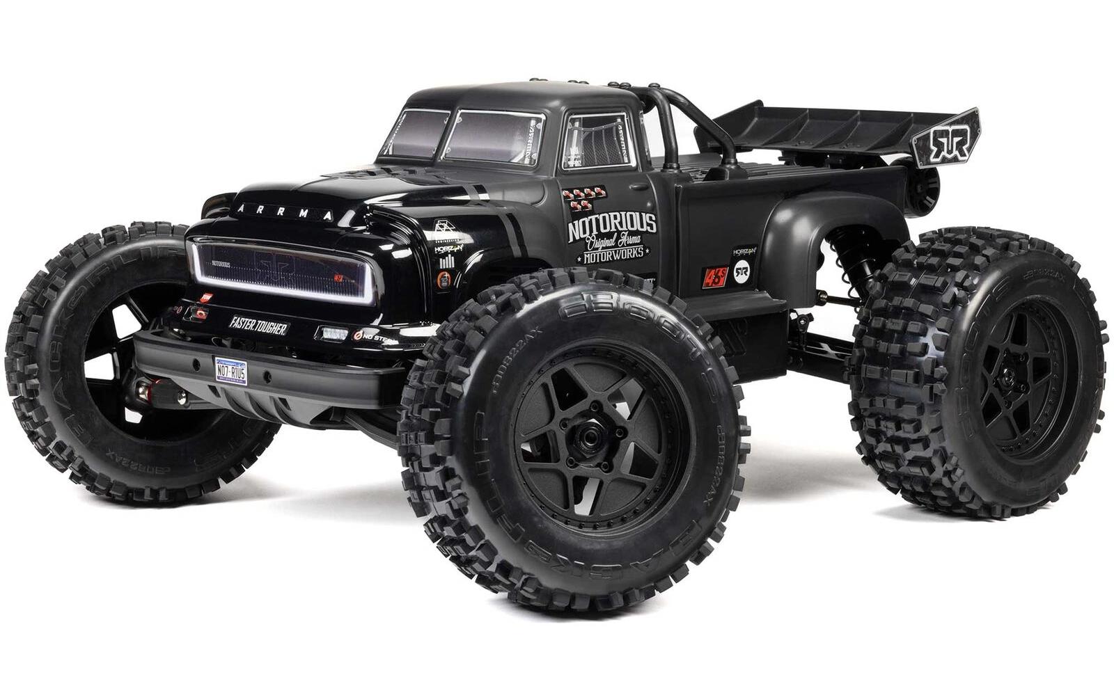 Monster Truck Notorious 6S 4 x 4, Schwarz ARTR, 1:8<br>Brushless Off-Road Stunt-Truck