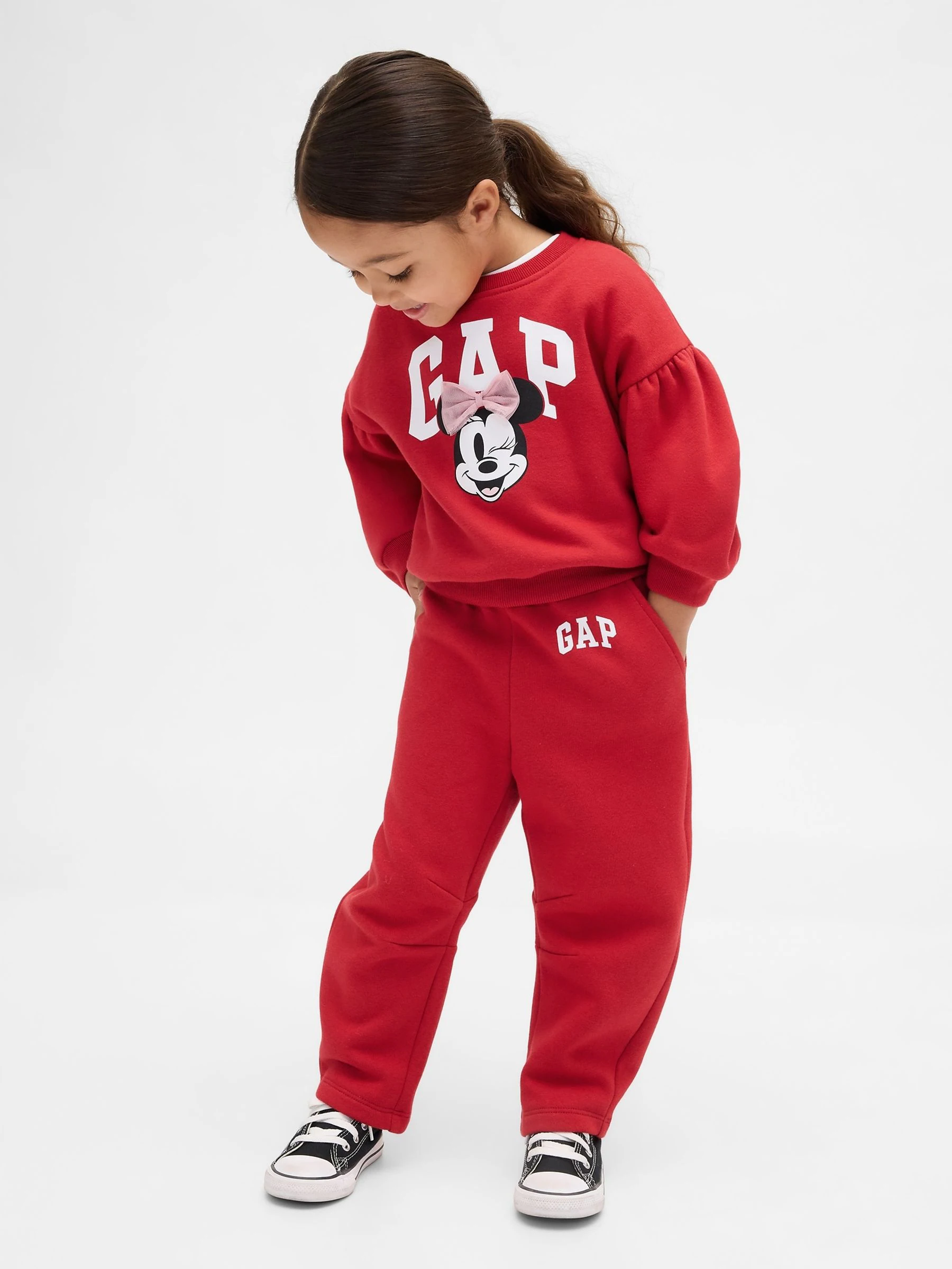 Rood - Gap VintageSoft Logo Barrel Joggingbroek (6mnd -5jr)