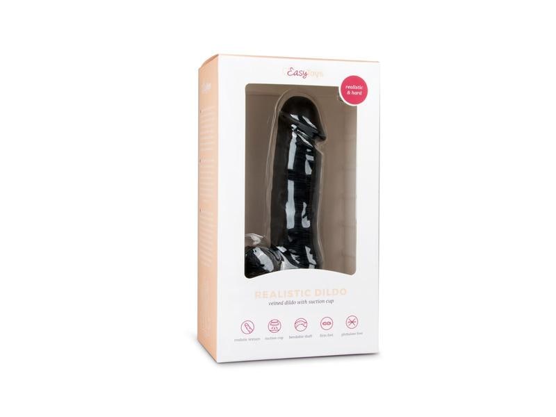Easytoys Realistischer Dildo 17.5 cm Schwarz Hochwertiges Sextoy für erotische Momente