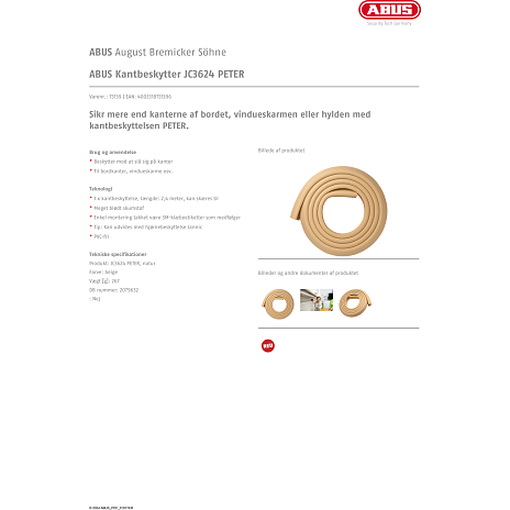 Abus PETER kantbeskytter, naturfarve
