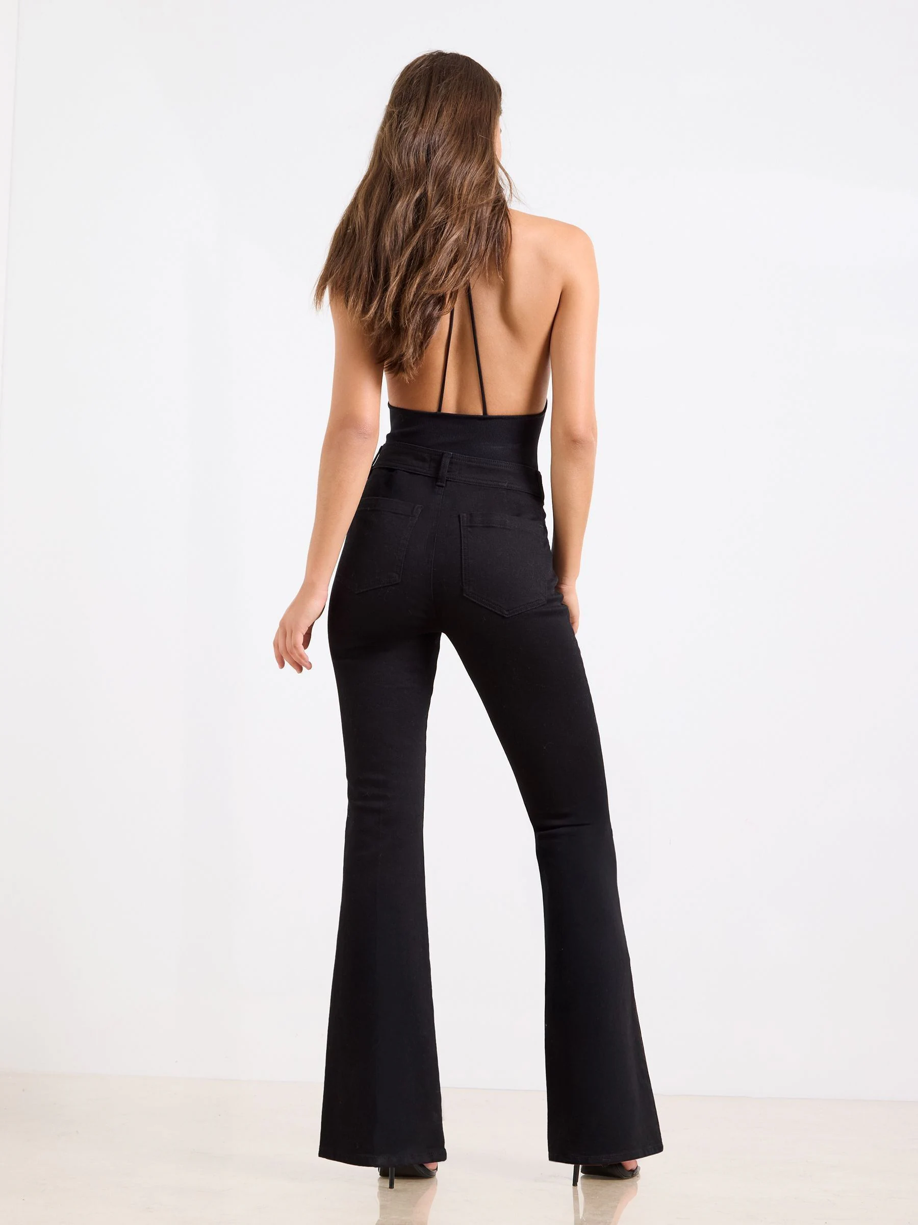 Zwart - Lipsy Glam jeans met wijde pijpen